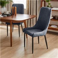 Montreal Set of 2 High Back Dining Chairs, Faux Leather
