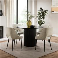 Lillia Striped Boucle Dining Chair
