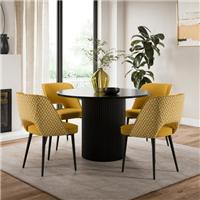 Lillia Geometric Fabric Dining Chair