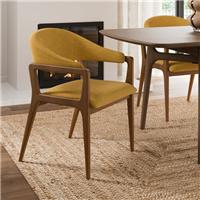 Hugh Carver Dark Stained Dining Chair, Fabric