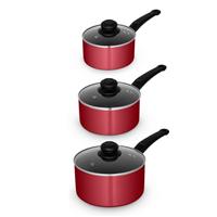 Swan Townhouse 3 Piece Saucepan Set