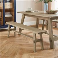 Enola Large Dining Bench, Rustic Oak