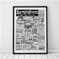 Sketchbook Design Birmingham Landmarks Framed Print