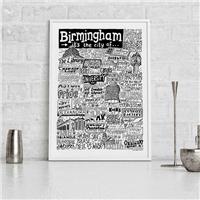 Sketchbook Design Birmingham Landmarks Framed Print