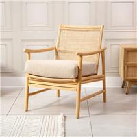 Desser Borneo Rattan Chair with Boucle Cushion