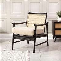 Desser Borneo Rattan Chair with Boucle Cushion