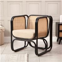 Desser Iconic Rattan Chair with Boucle Cushion