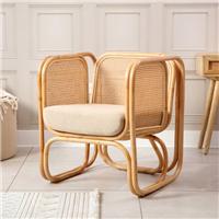 Desser Iconic Rattan Chair with Boucle Cushion