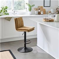 Clancy Adjustable Height Bar Stool, Chenille