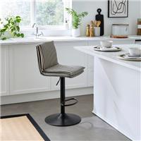 Clancy Adjustable Height Bar Stool, Striped Fabric