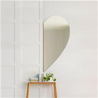 Wing Frameless Right Half Heart Wall Mirror