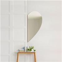 Wing Frameless Right Half Heart Wall Mirror