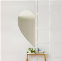 Wing Frameless Left Half Heart Wall Mirror