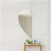 Wing Frameless Left Half Heart Wall Mirror