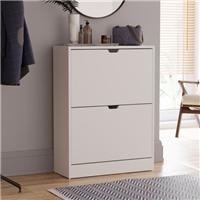 Vida Designs 2 Tier Slot Handle Shoe Cabinet