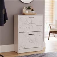 Vida Designs 2 Tier Marble Effect Shoe Cabinet
