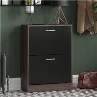 Vida Designs 2 Tier Walnut Effect Shoe Cabinet