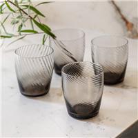 Cedar and Sage Set of 4 Swirl Tumbler Glasses