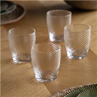Cedar and Sage Set of 4 Swirl Tumbler Glasses