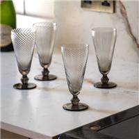 Cedar and Sage Set of 4 Swirl Flute Glasses