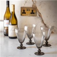 Cedar And Sage Set of 4 Swirl Wine Glasses