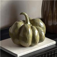 Cedar & Sage Sage Green Ceramic Pumpkin Ornament