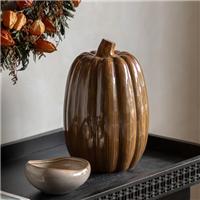 Cedar & Sage Rust Ceramic Pumpkin Ornament