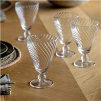Cedar And Sage Set of 4 Swirl Wine Glasses