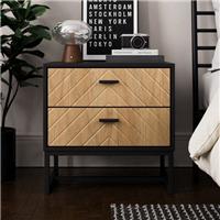 Nixon Wide 2 Drawer Bedside Table