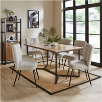 Brayden 6 Seater Rectanglular Dining Table, Parquet Effect Light Wood