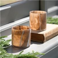 Set of 2 Candy Cane Inspired Tealight Holders