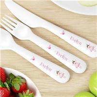 Personalised Fairy Princess Plastic 3 Piece Cutlery Set