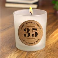 Personalised Birthday Cork Label Candle