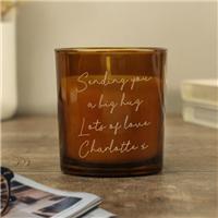 Personalised Engraved Message Glass Candle