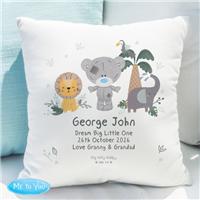 Personalised Tiny Tatty Teddy & Jungle Animals Square Cushion
