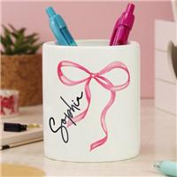 Personalised Bow Make Up Brush Holder