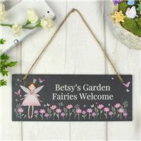 Personalised Fairy Princess Garden Slate Sign