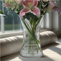 Personalised Happy Aniversary Glass Vase