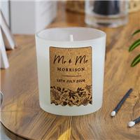 Personalised Wedding Cork Label Candle