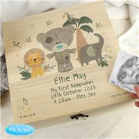 Personalised Tiny Tatty Teddy Jungle Animals Keepsake Box