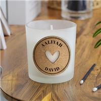 Personalised Heart Cork Label Candle Jar