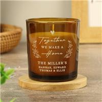 Personalised Togerther We Make a Home Glass Candle