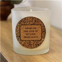 Personalised Floral Cork Label Candle Jar