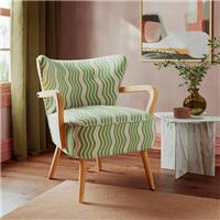 Eliza Wiggle Stripe Wooden Arm Cocktail Chair