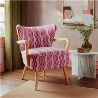 Eliza Wiggle Stripe Wooden Arm Cocktail Chair