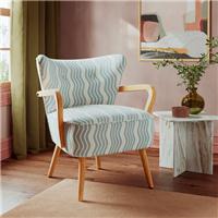 Eliza Wiggle Stripe Wooden Arm Cocktail Chair