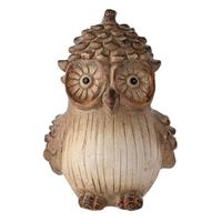 Country Living Wood Effect Owl with a Pinecone Hat Ornament