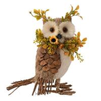 Country Living Owl with Flowers Ornament