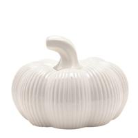 Country Living White Ceramic Pumpkin Ornament