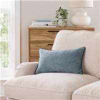 Velour Contrast Piped Rectangular Cushion